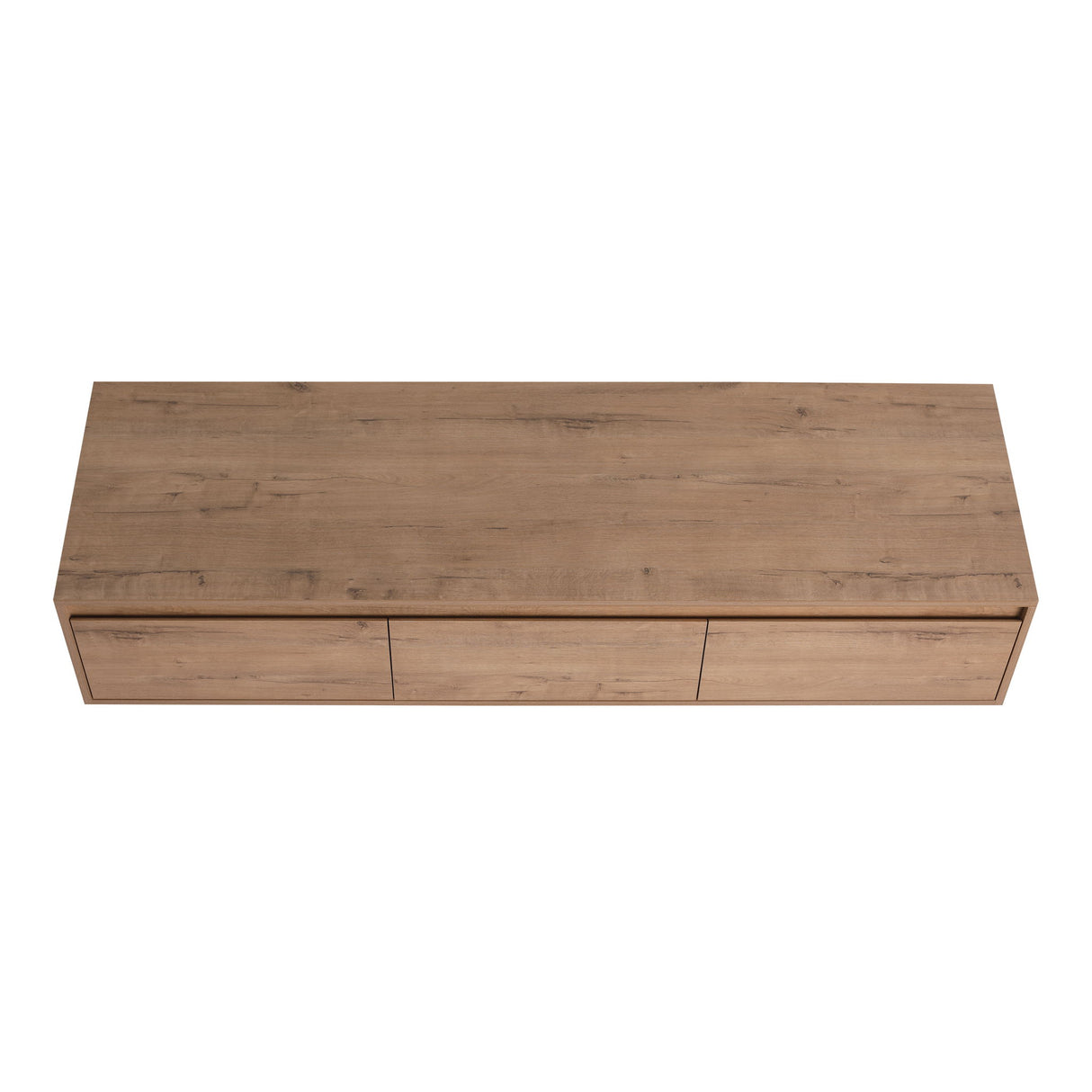 Modern Minimalist 60" Bathroom Cabinet With Soft Close Drawers And Floating Mounting Design - Imitative Oak