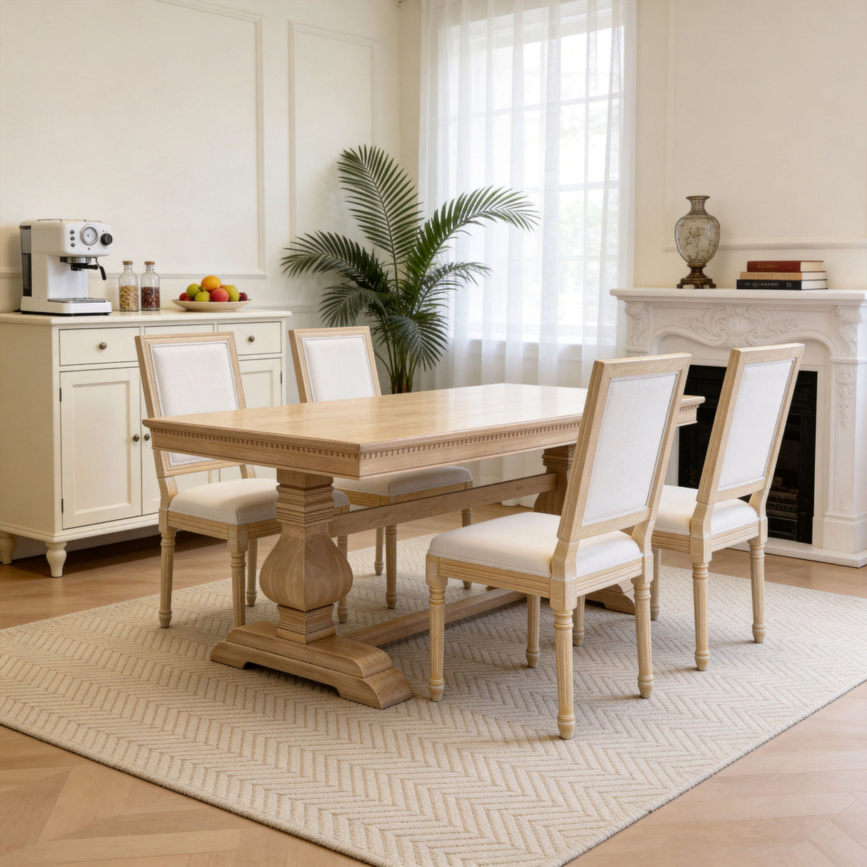 Dining Chairs With Upholstered Square Back (Set of 2)