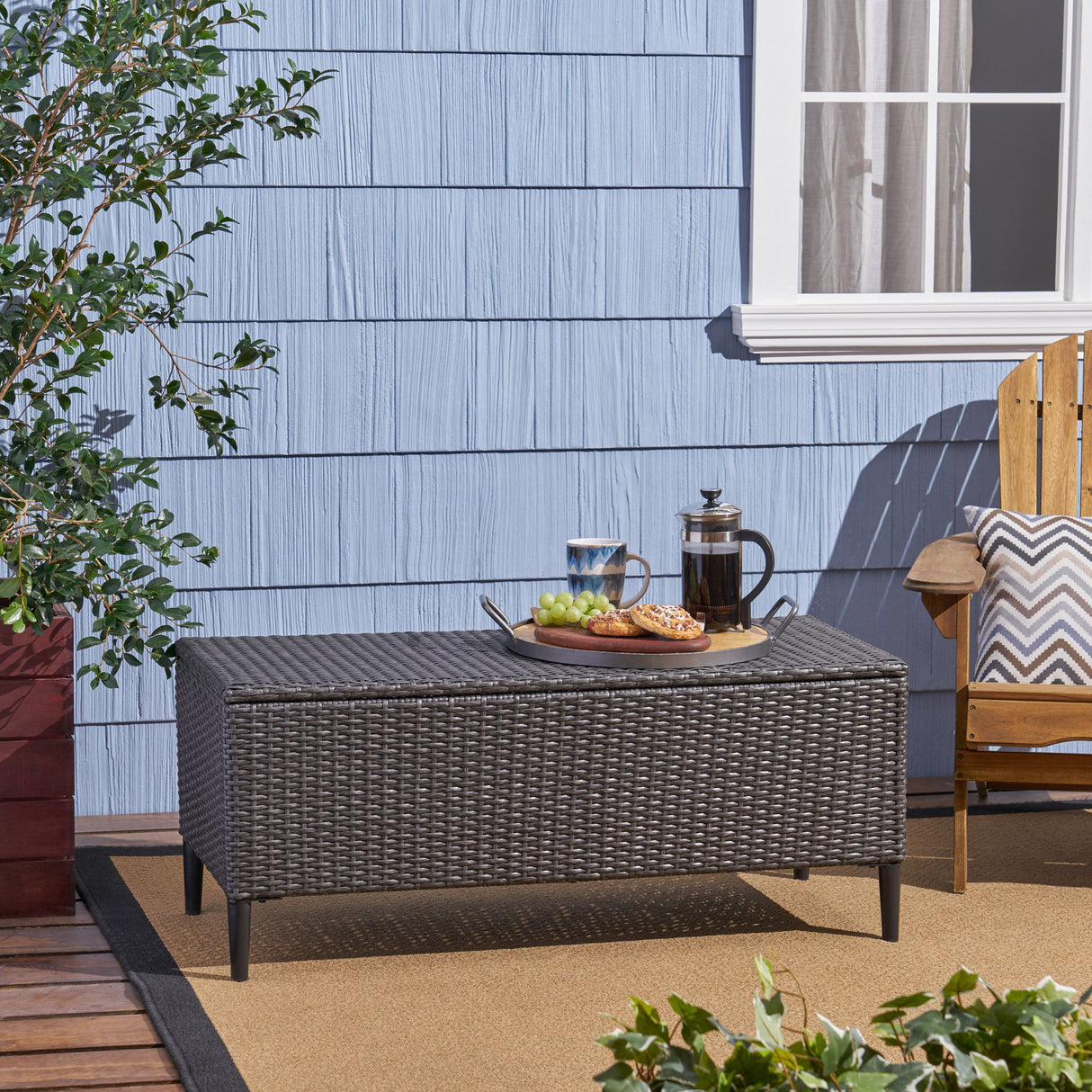 Rupert - Storage Unit Resin Wicker Outdoor