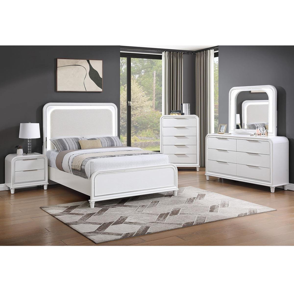 Nightstand With 2 Drawers Bedside Table - White
