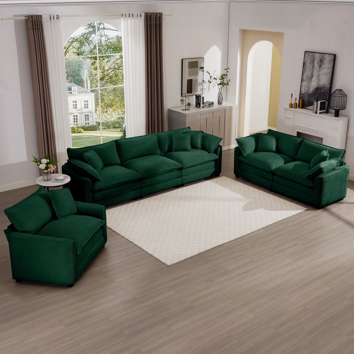 Elegant Oversized Sectional Sofa Set With Deep Seats And Flexible Layout