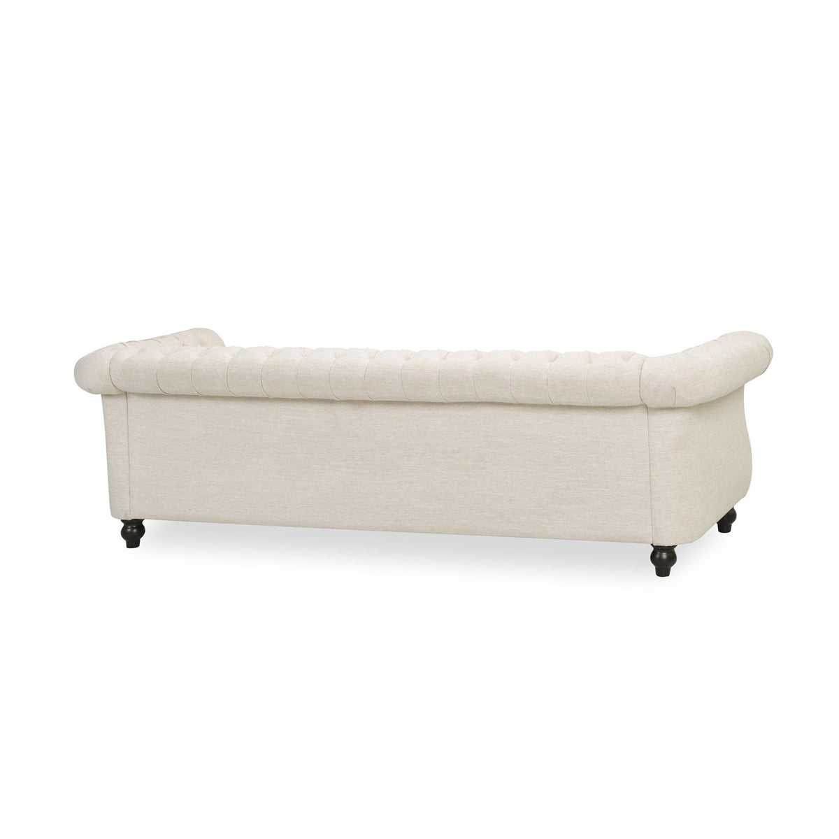 Chesterfield Style 3 Seater Sofa With Deep Button Tufting - Beige