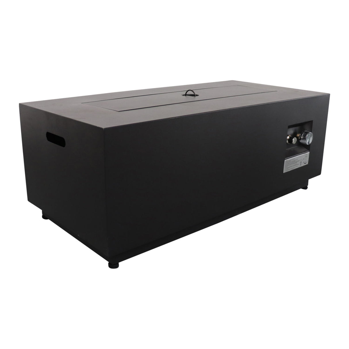 Outdoor Fire Pit Table Backyard Heater Propane Gas Durable Steel 42x16in Black