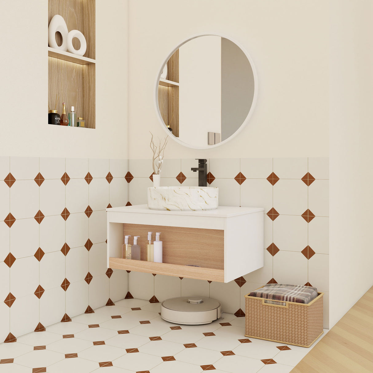 Floating Bathroom Vanity With Vessel Sink