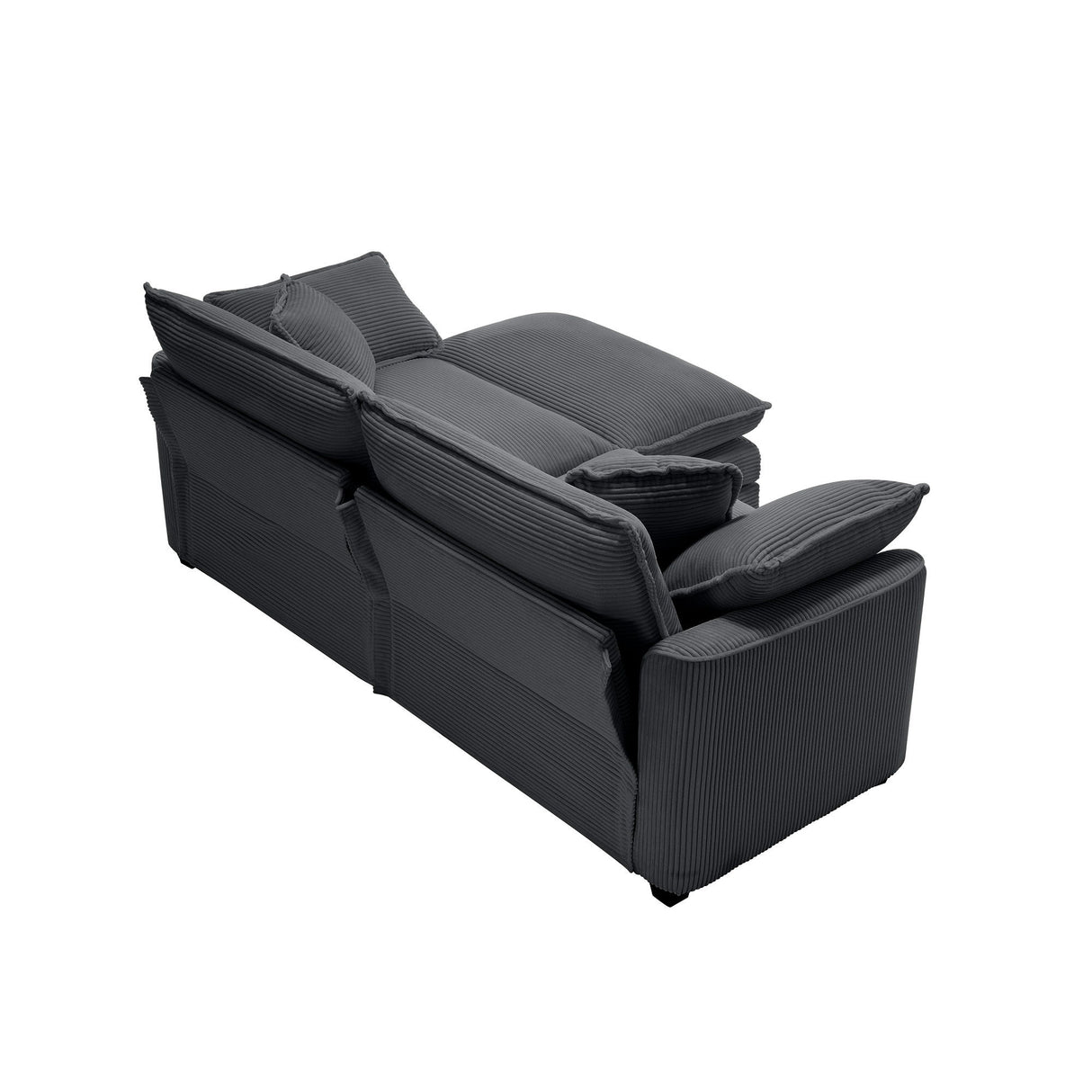 Modular Oversized Cushion Sofa With Ottoman, Low Back, Deep Seating Sofa Set