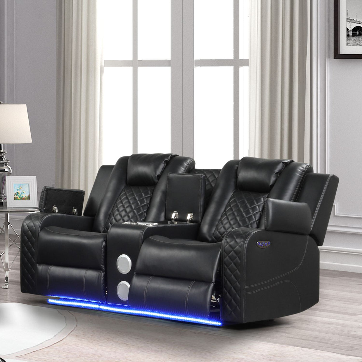 Benz - LED & Power Recliner With Adjustable Headrests And Ambient LED Lighting