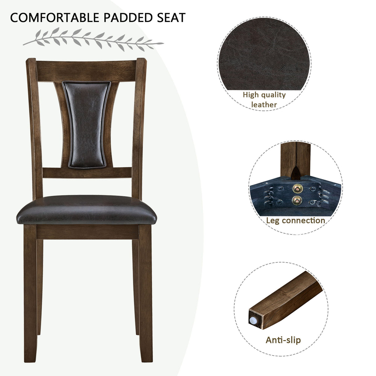 Modern Dining Table Set With Upholstered Chairs