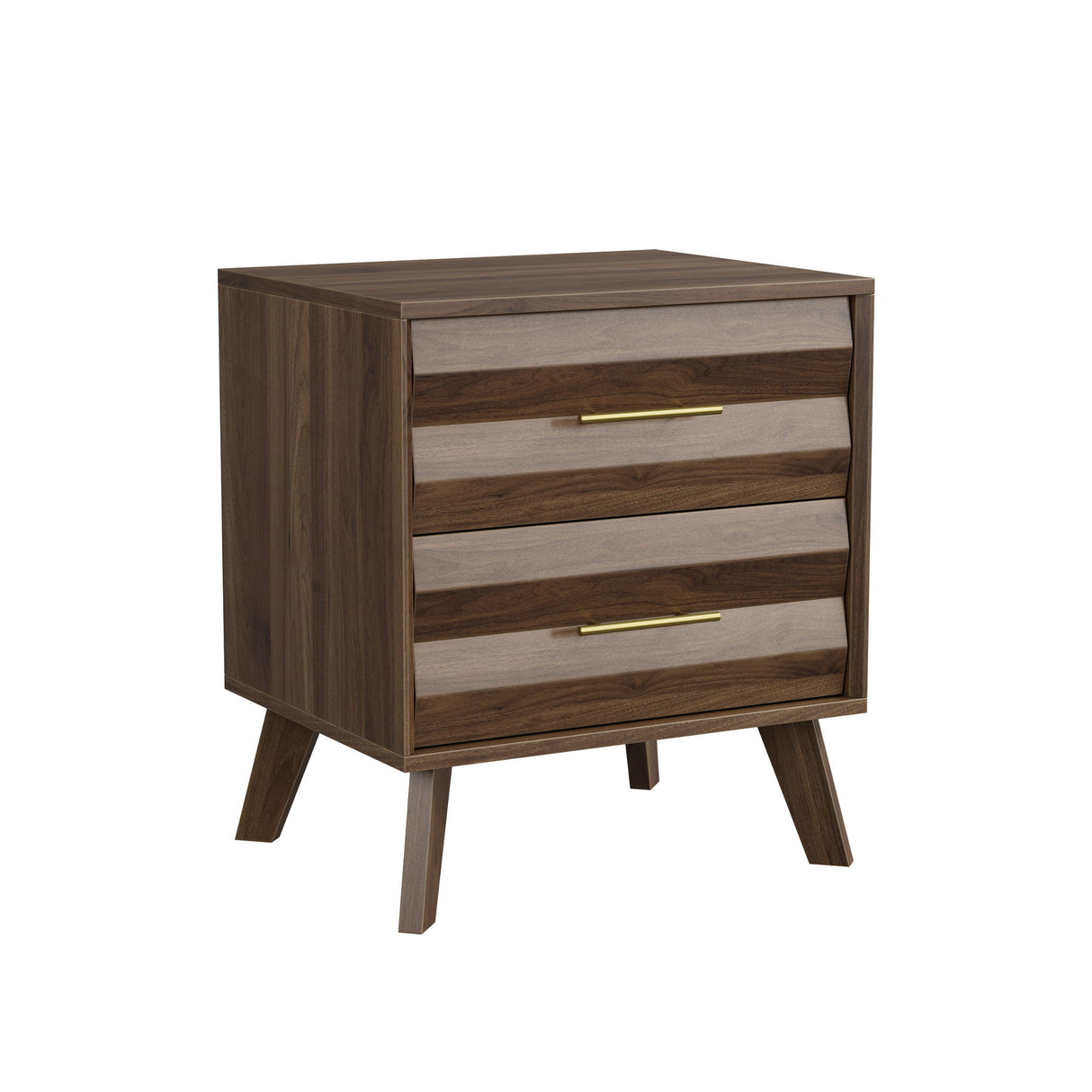 Medieval Double Drawer Bedside Table