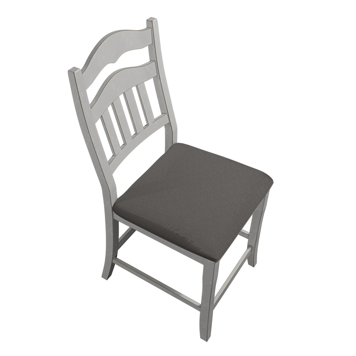 Counter Height Dining Chairs With Upholstered Cushion And Ladder Back Design (Set of 2) - Antique White