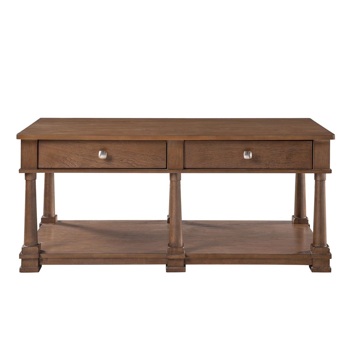 Coffee Table With 2 Storage Drawers & Lower Open Shelf