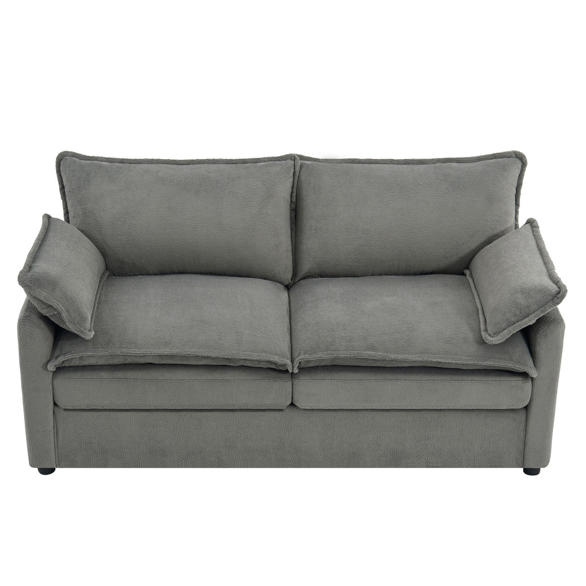 Modern Loveseat Sofa, Upholstered Couch With Side Storage Pockets