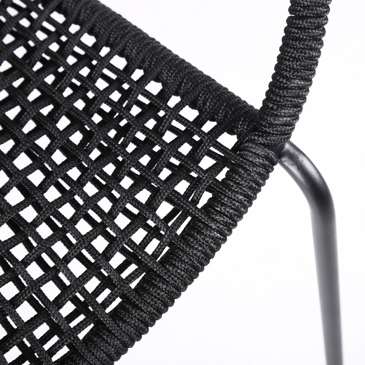 Snack - Indoor / Outdoor Stackable Steel Dining Chair (Set of 2) - Black