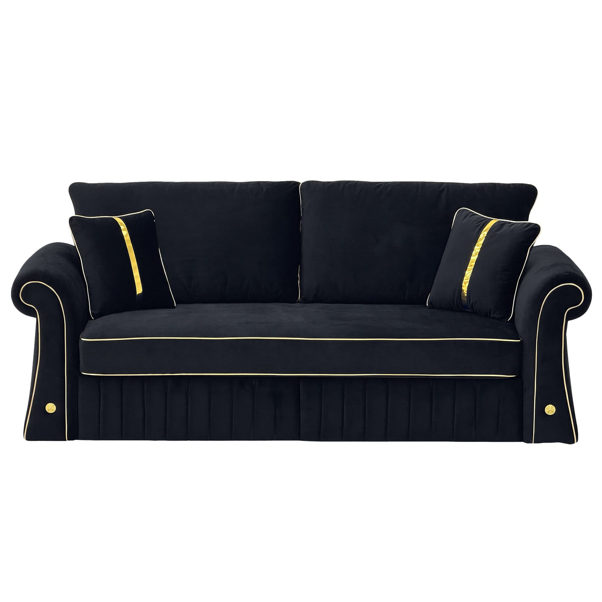 Sofa With Rolled Arms, 3 Seater Couch, Living Room Accent