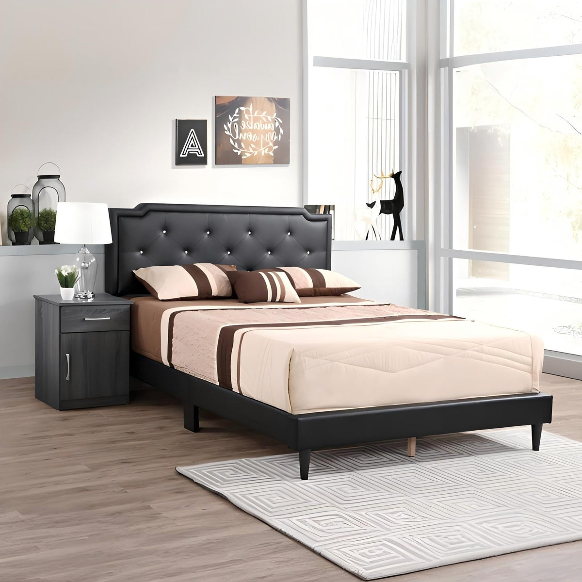 Button Tufted Bed Charming For Cozy Spaces