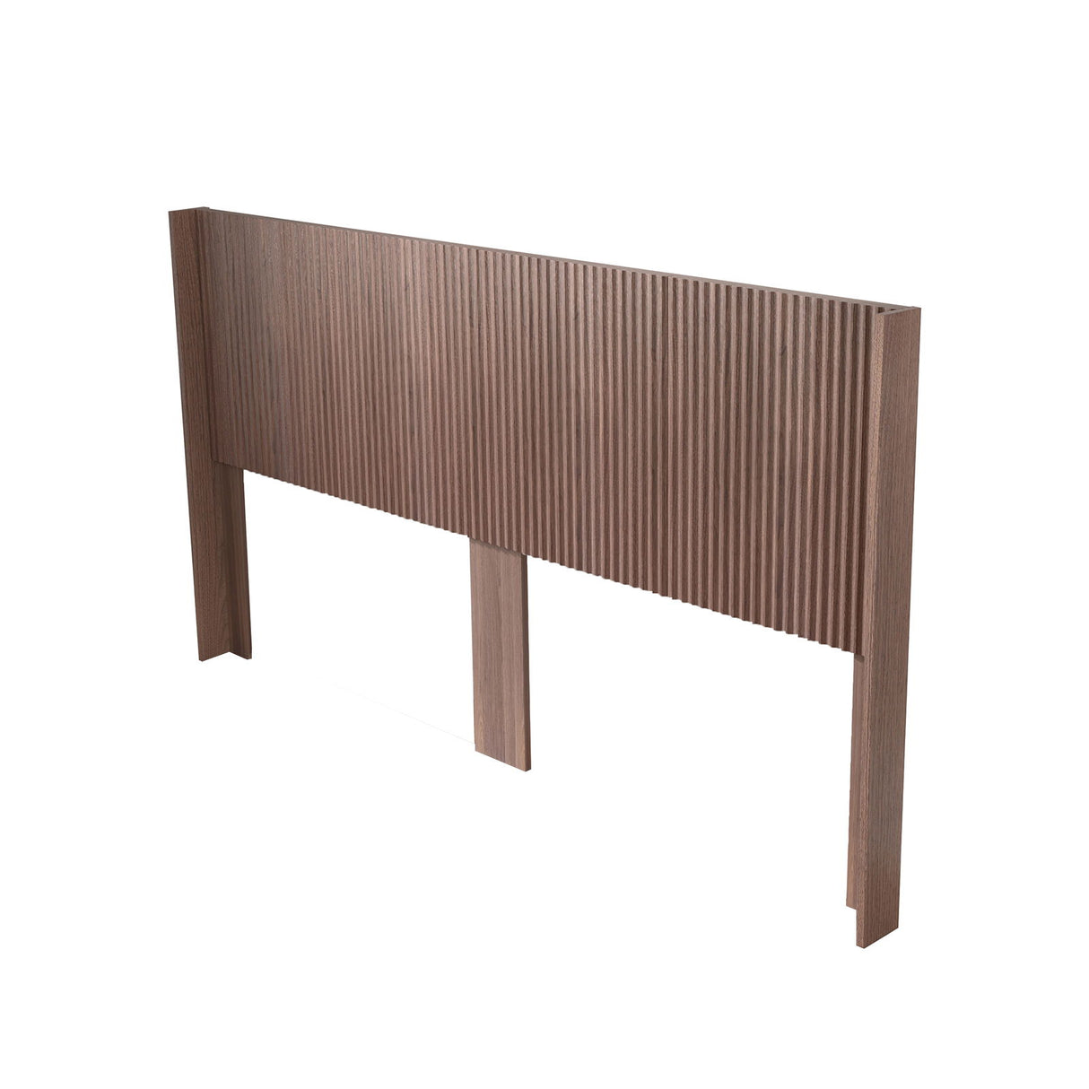 King Size Headboard, Wide Wall Mounted Fluted Panel Wingback - Walnut
