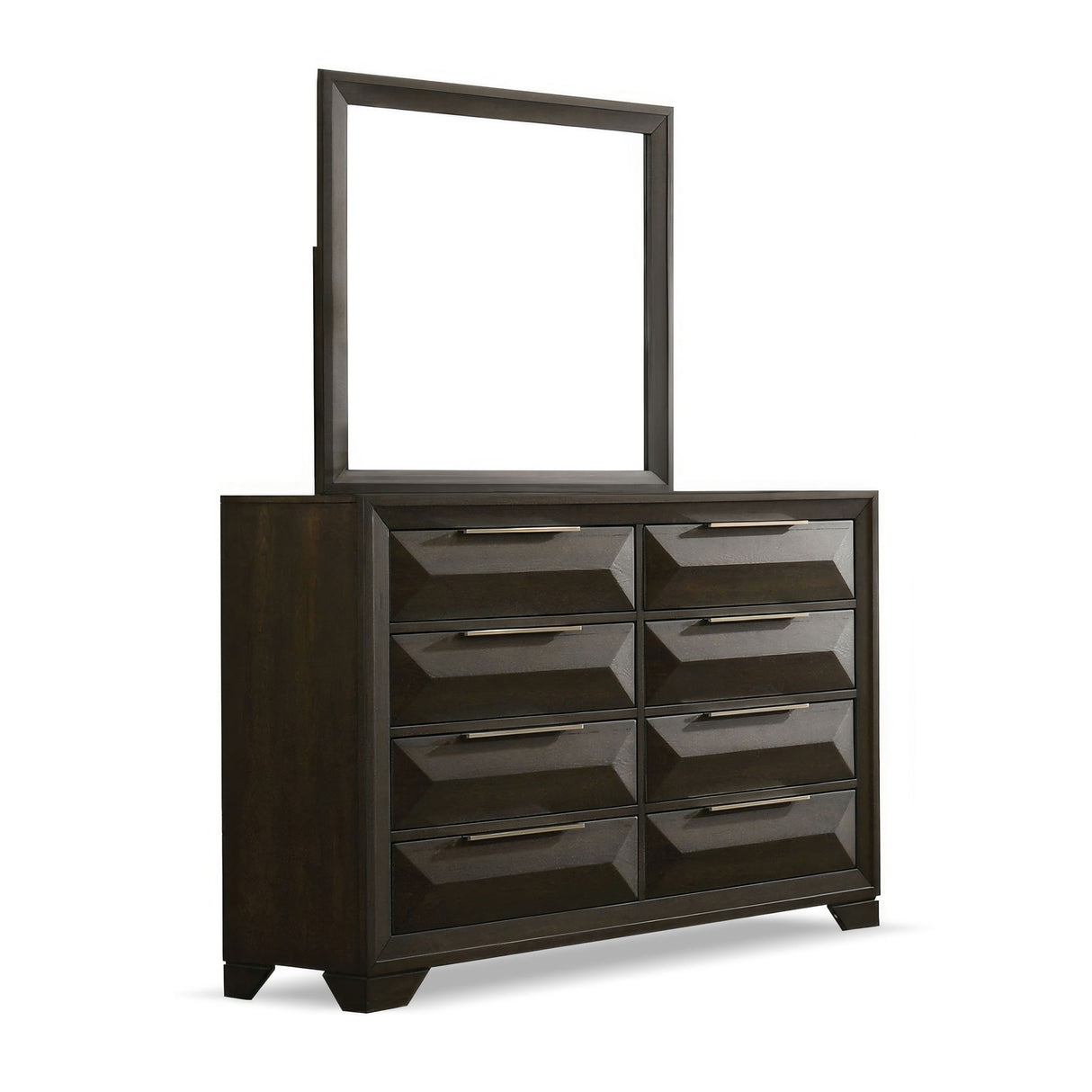 8 Drawer Dresser With Beveled Bracket - Espresso