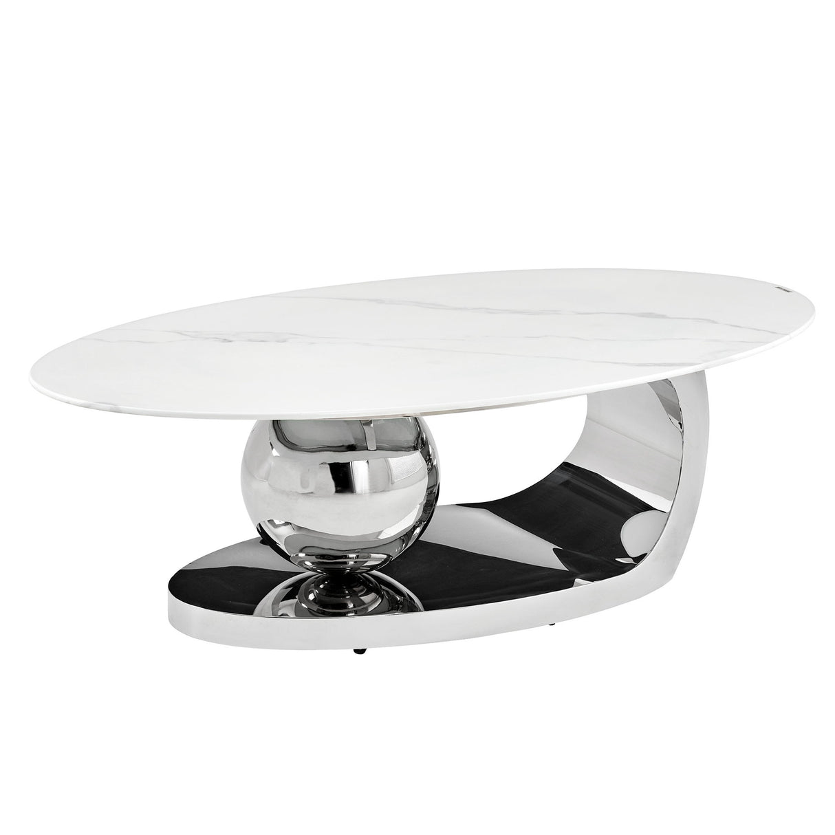 Oval Coffee Table With Geometric Precision