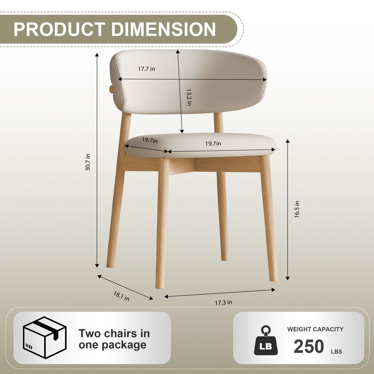 Dining Chair For Dining Room, Kitchen (Set of 2) - White