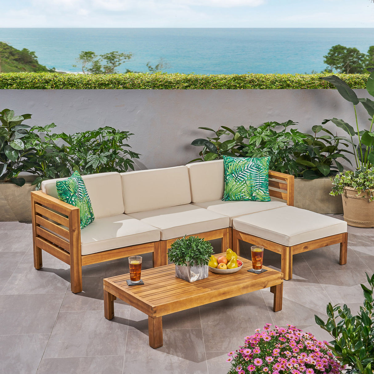 Cambridge - L Shape Sofa Set - Beige