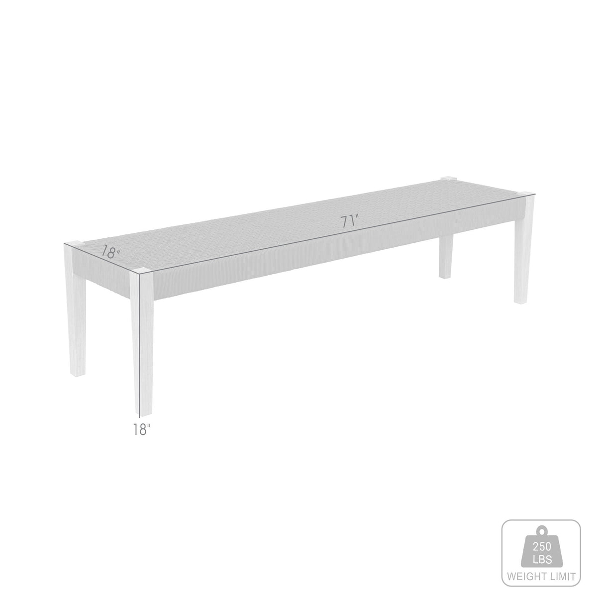 Rhett - Indoor Outdoor Dining Bench - Eucalyptus / Charcoal