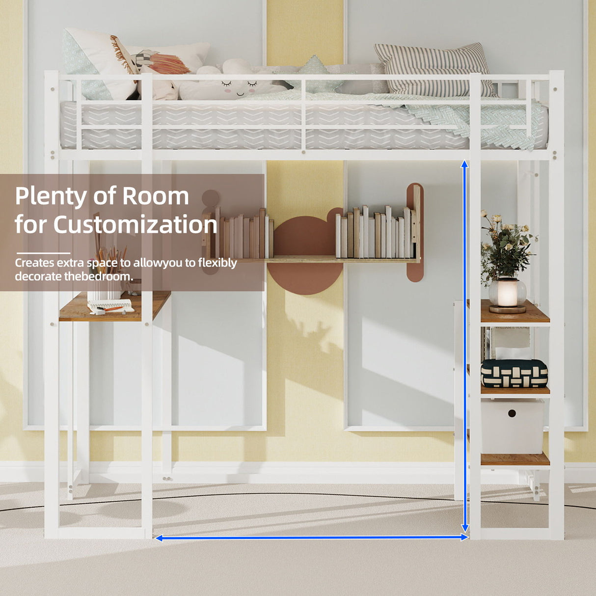Bunk Bed With L-Shaped Desk And Dual Side Stairs