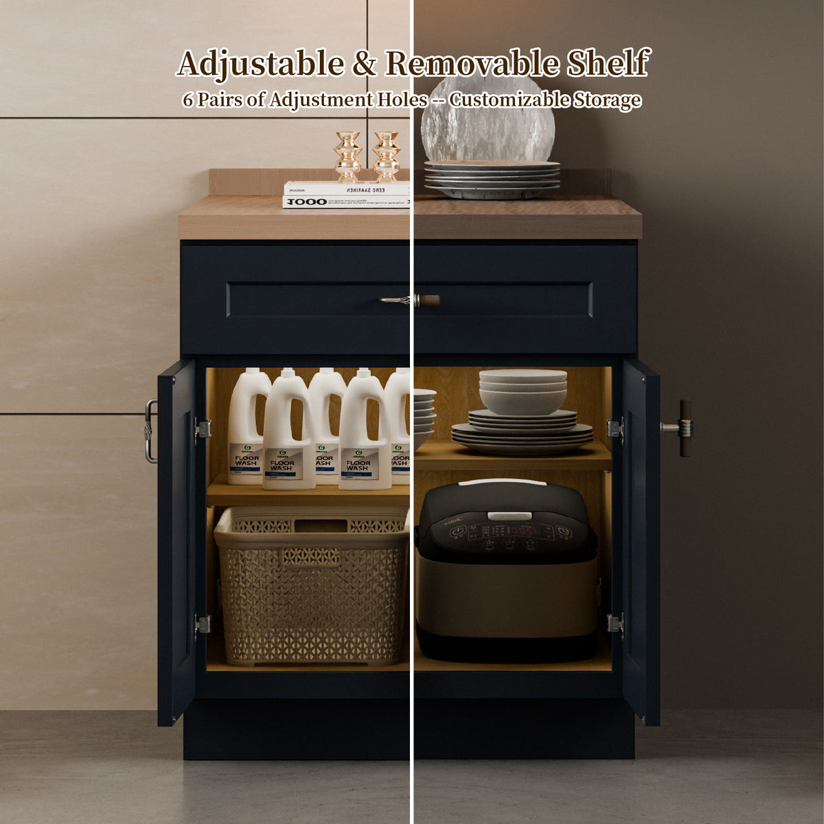 Shaker Wall Cabinet With 2 Adjustable Shelves