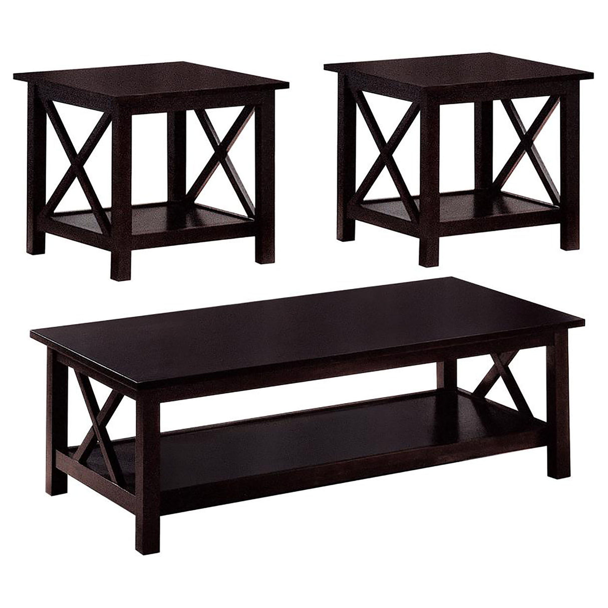 Merlot 3 Piece Occasional Set - Brown