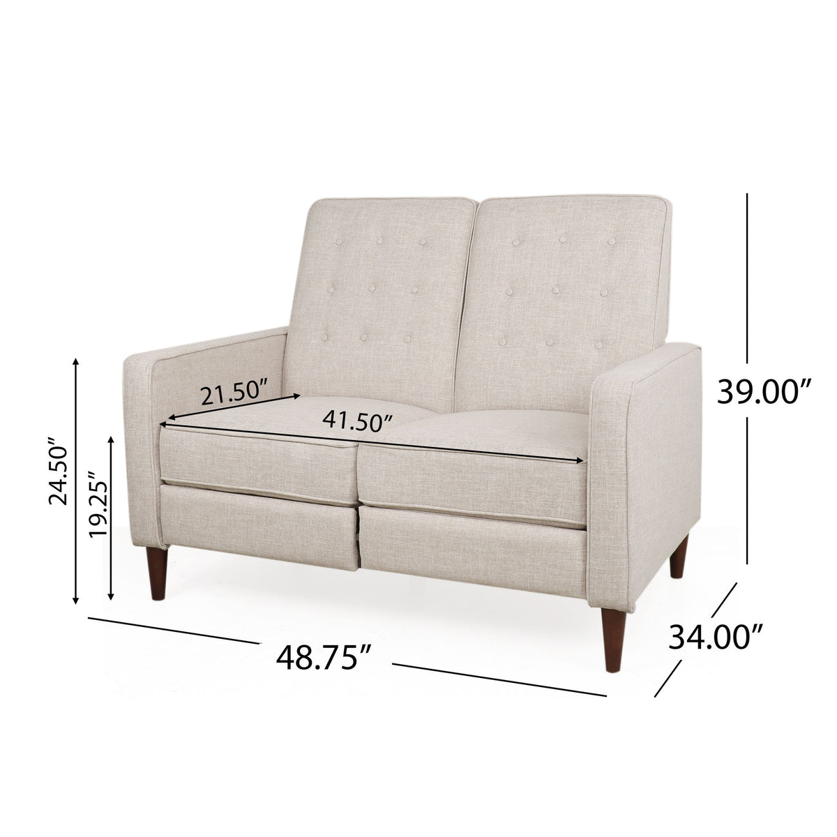 Manville - Contemporary Tufted Loveseat Pushback Recliner