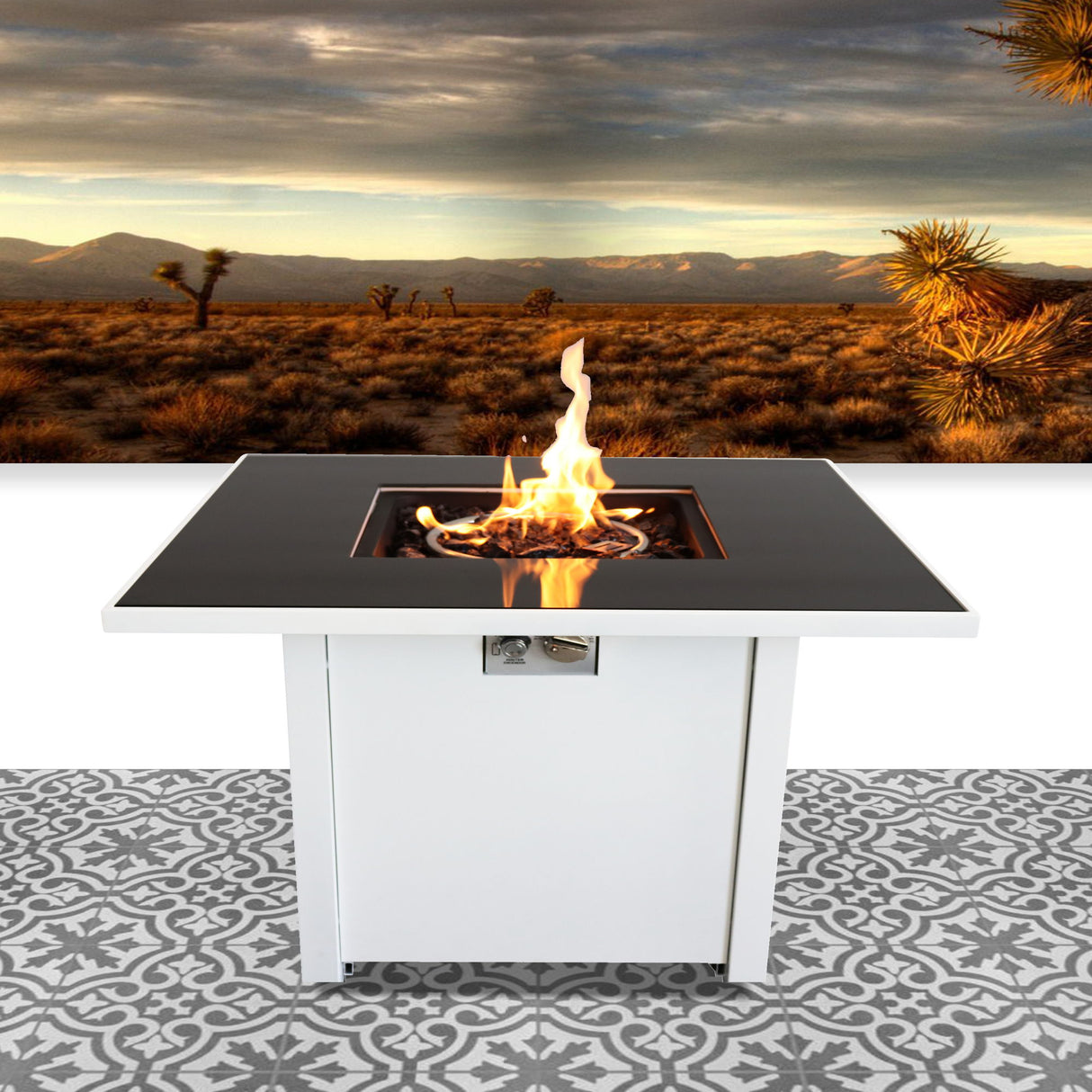 Propane Firepit Table Outdoor Heater High Heat Output Steel 30x25in