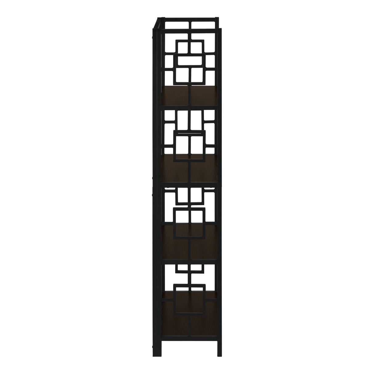 Bookshelf, Bookcase, Etagere, 4 Tier, For Office, Contemporary & Modern - Espresso - Etageres - Alpine Outlets