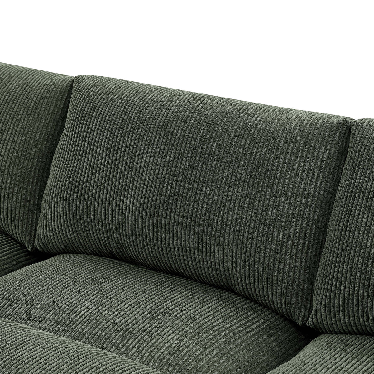 Upholstered Symmetrical Modular Sectional With 6 Seating Options And Movable Ottomans - Dark Green