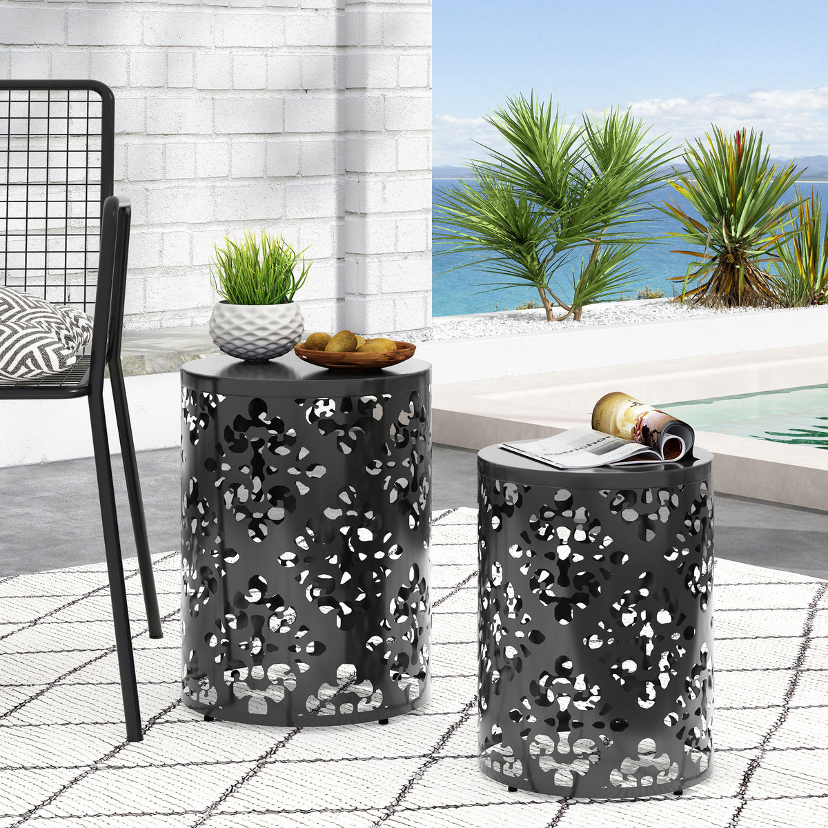 Outdoor Metal Modern Design End Table