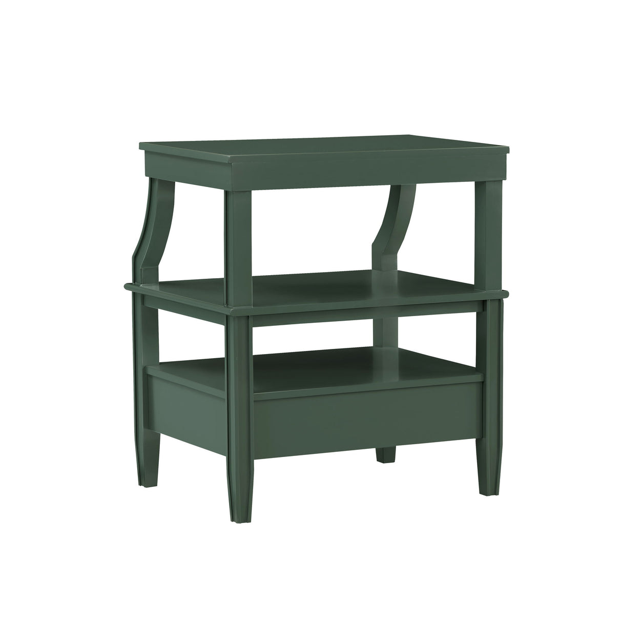 Newland - Storage Nightstand With Drawer And Pull Out Tray - Antique Green