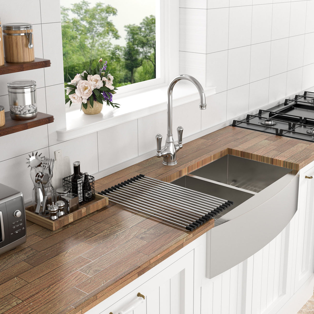 Farmhouse Double Bowl Sink With 50/50 Layout