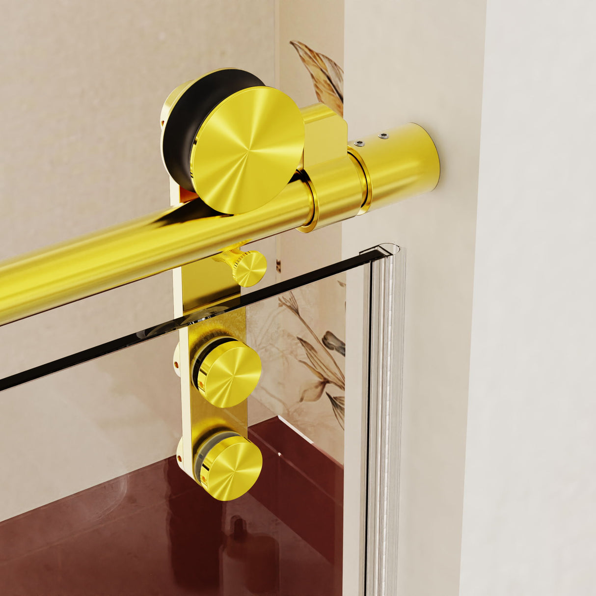 Frameless Single Sliding Shower Doors With Towel Rail & Handle