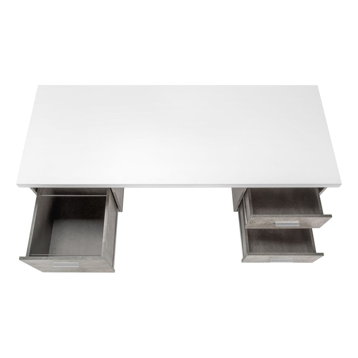 Computer Desk For Home Office, Laptop, Left, Right Set - Up, Storage Drawers, Modern - White