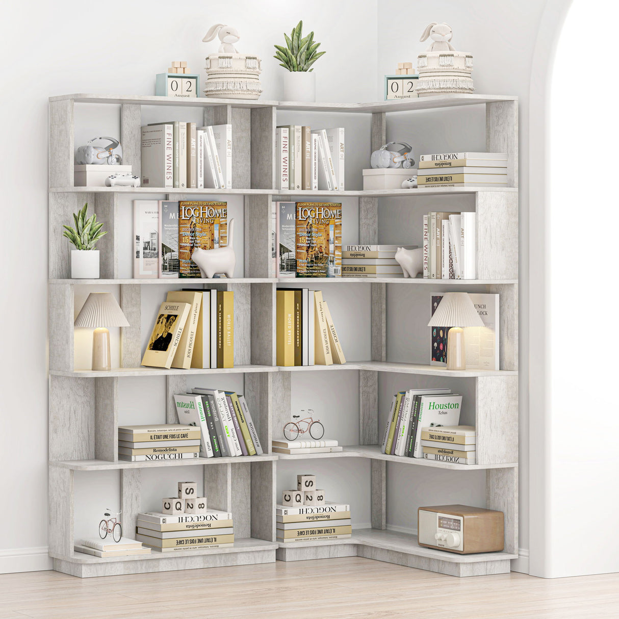 L-Shaped Corner Bookshelf
