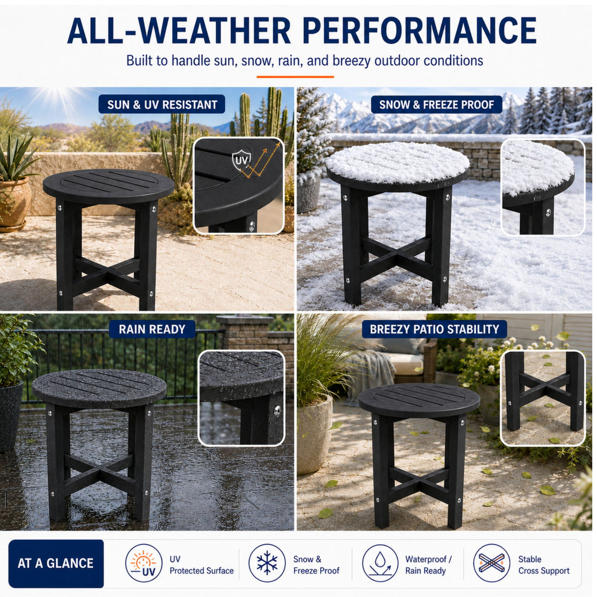 Round Outdoor Side Table