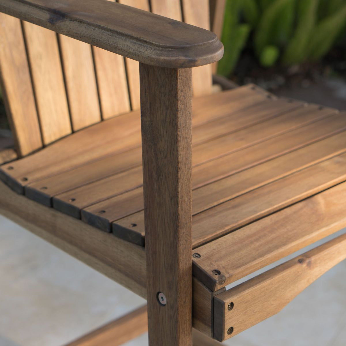 Outdoor Acacia Wood Adirondack Barstools (Set of 2)