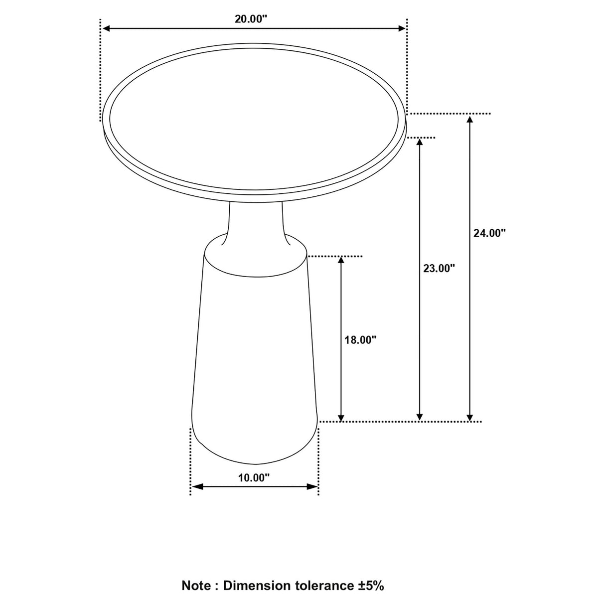 Pedestal Accent Table With Round Lipped Top