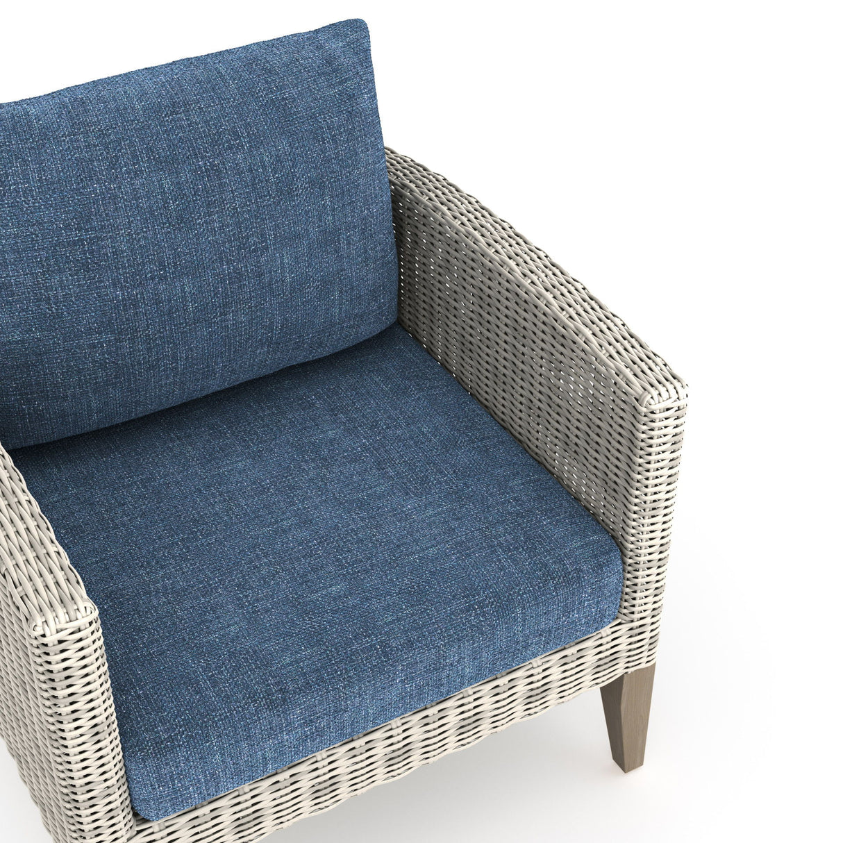 Carezza - 5 Piece Set (Sofa & 2 Club Chairs & 2 Stools) - Dark Blue