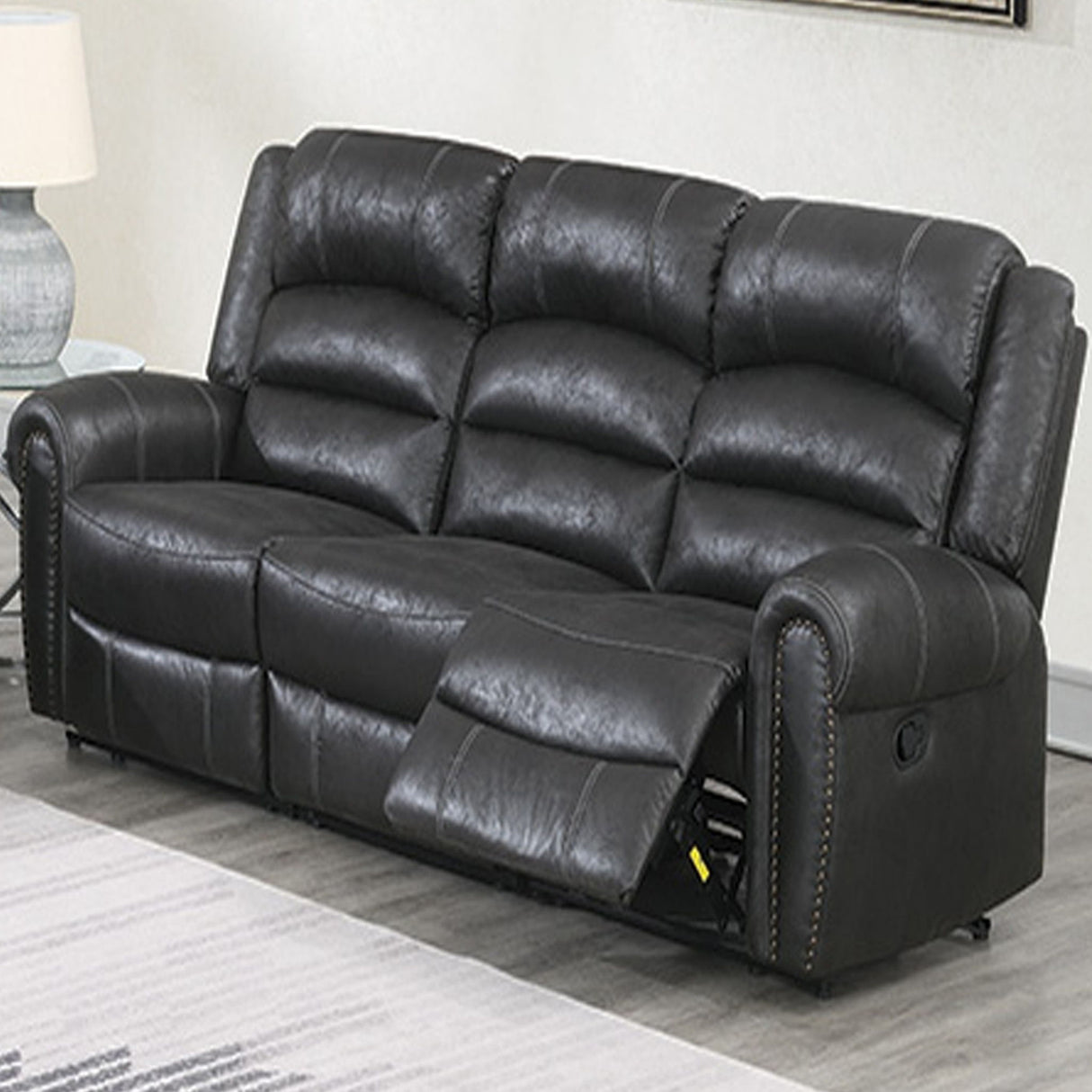Power Reclining Sofa With Built In USB Port - Black