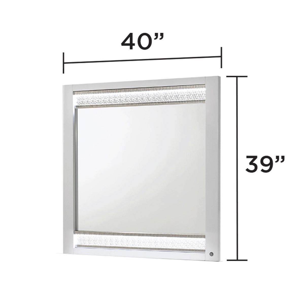 Glam - Mirror With LED Lighting (Includes Mirror Only) - White