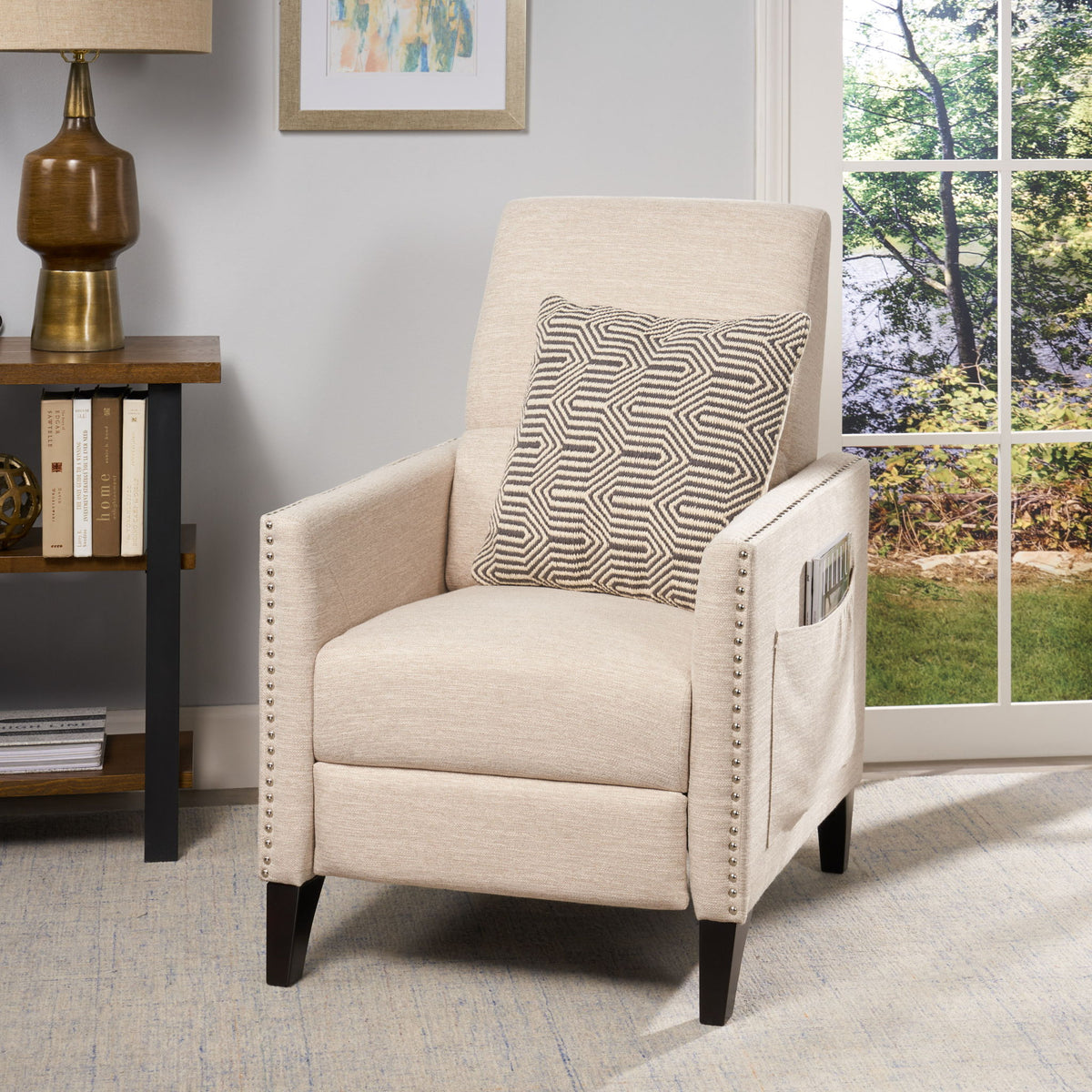 Kiersten - Contemporary Fabric Pushback Recliner