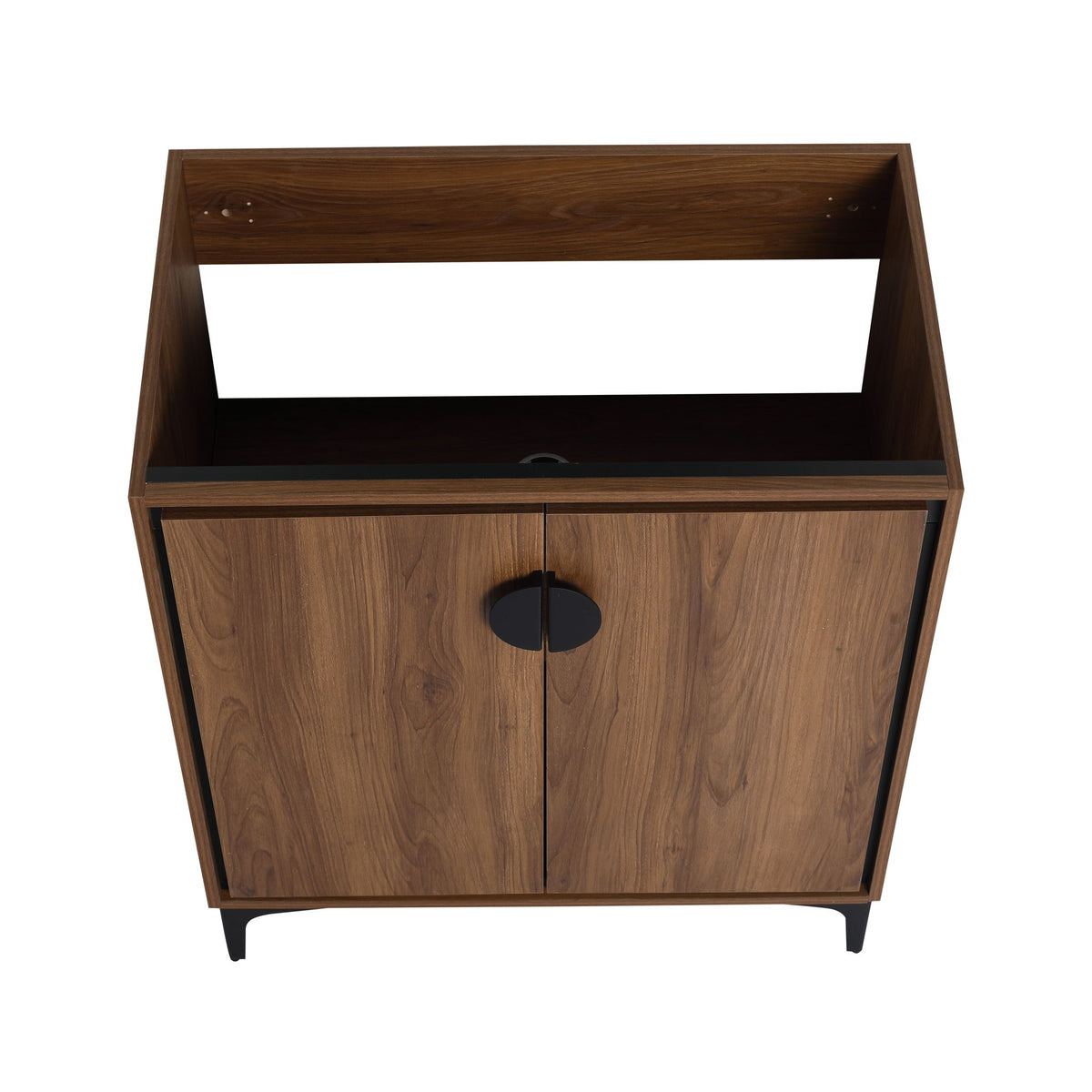 30" Bathroom Vanity Freestanding Cabinet With 2 Doors - Brown
