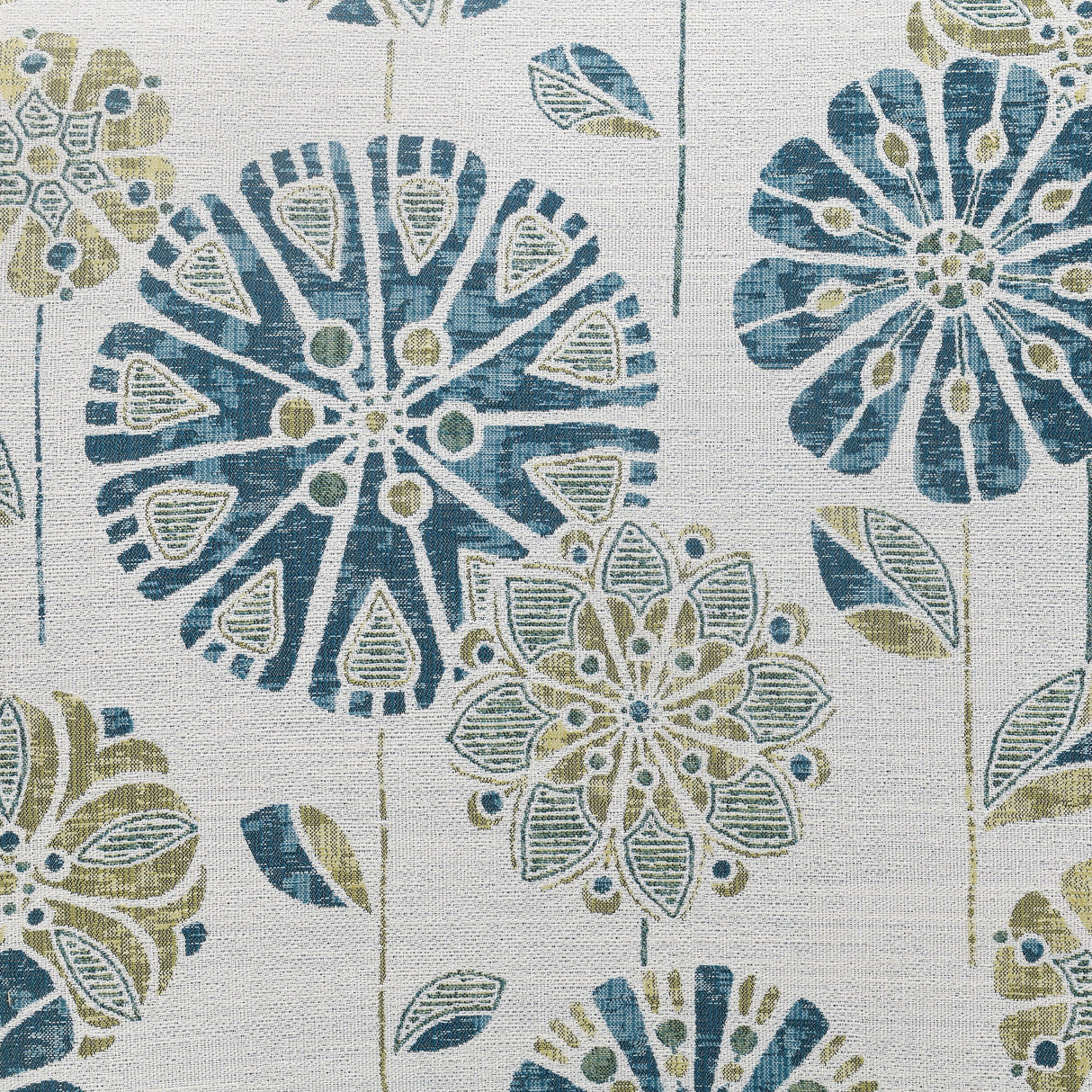Floral Accent Chair - Blue - Wood
