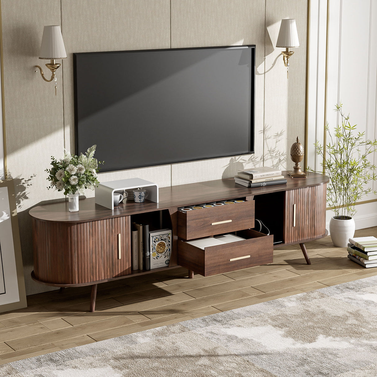 TV Stand, Entertainment Center With Storage