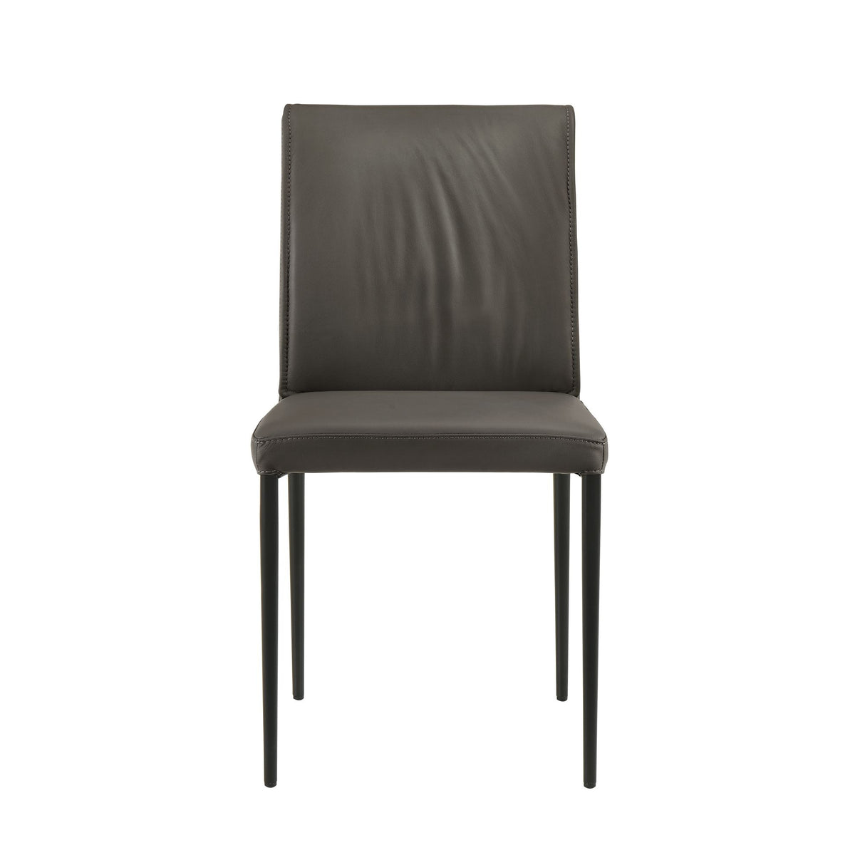 Meriam - Full Back Top Grain Leather Upholstered Metal Dining Chairs (Set of 2)