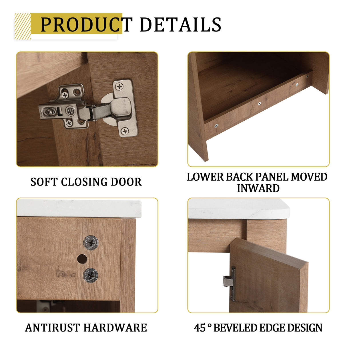 Wall Mounted Bathroom Vanity With Art Sink & 1 Soft Close Door