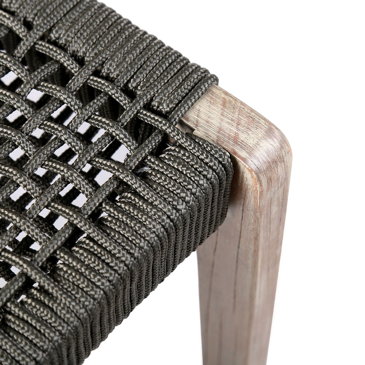 Brielle - Outdoor Light Eucalyptus Wood And Charcoal Rope Dining Chairs - (Set Of 2)